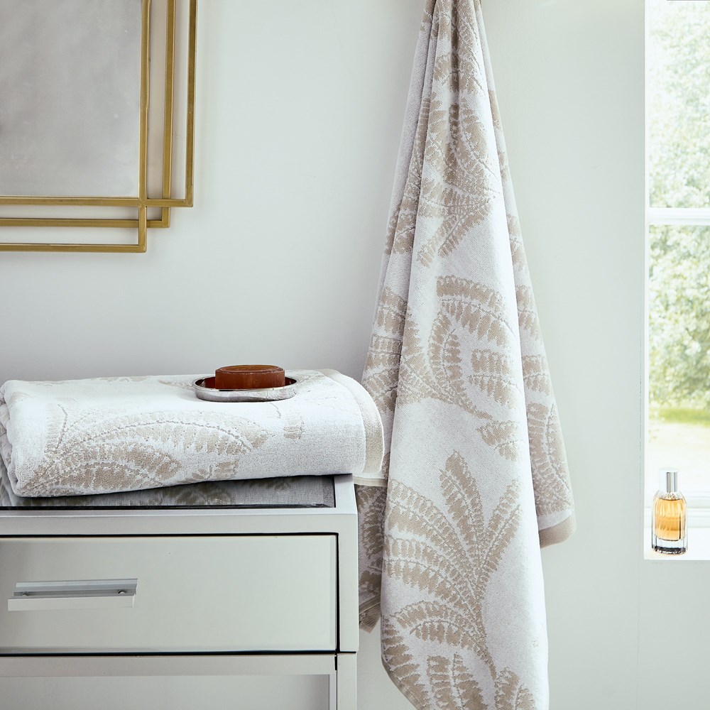 Gatsby Cotton Towels by Helena Springfield in Champagne Beige